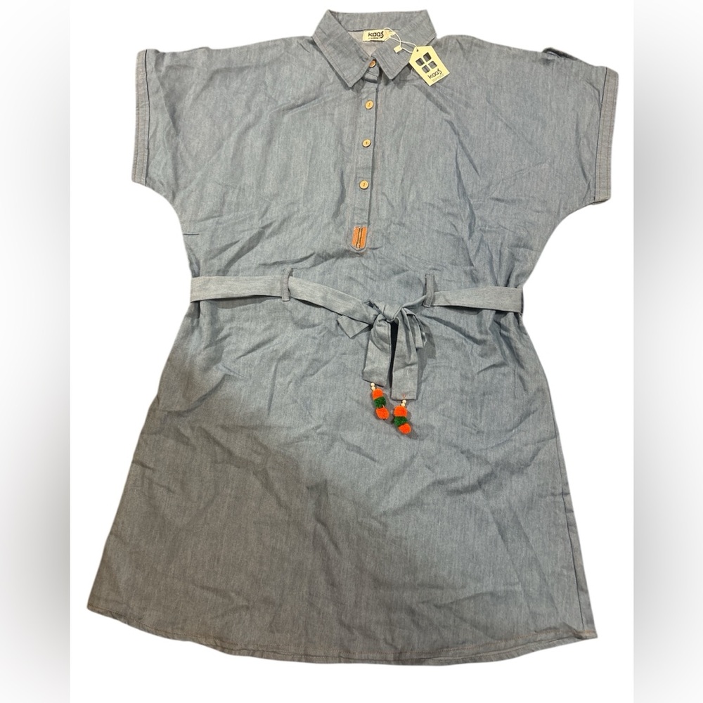 Moda Gray Kids Casual Dress with Belt